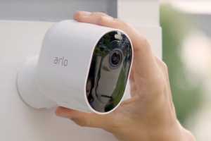 The Arlo Pro 3 security camera boasts 2K resolution, color night vision, and a 160-degree field of view