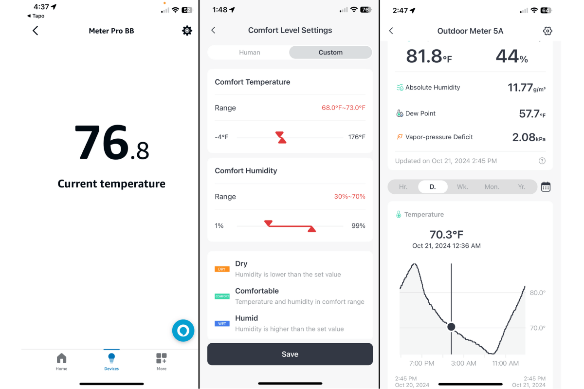 SwitchBot Meter Pro app screenshots
